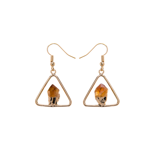 Metal Triangle Citrine Point Fixed