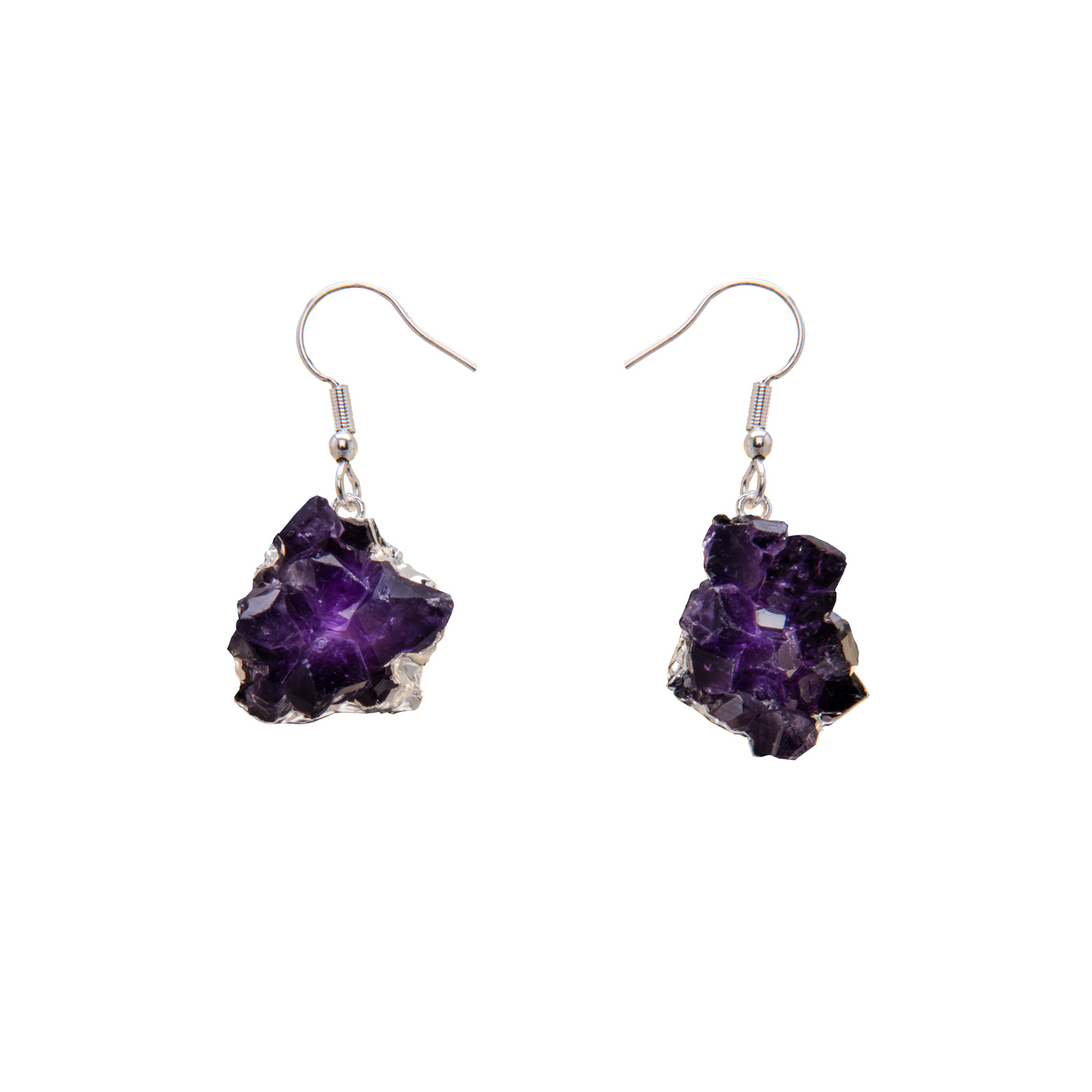 Amethyst Cluster Dangle Earring