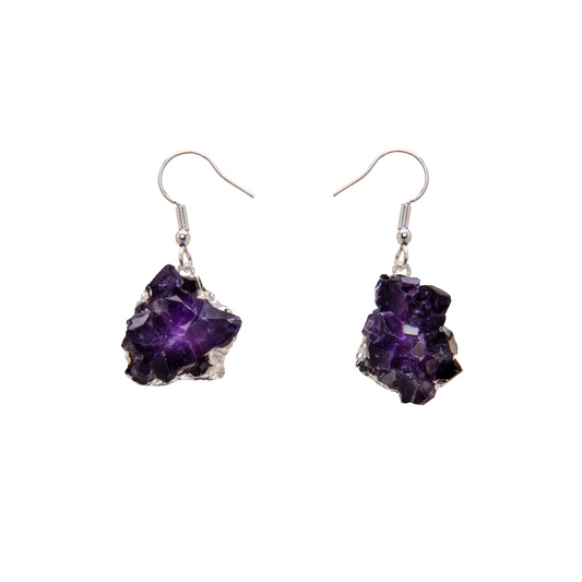 Amethyst Cluster Dangle Earring