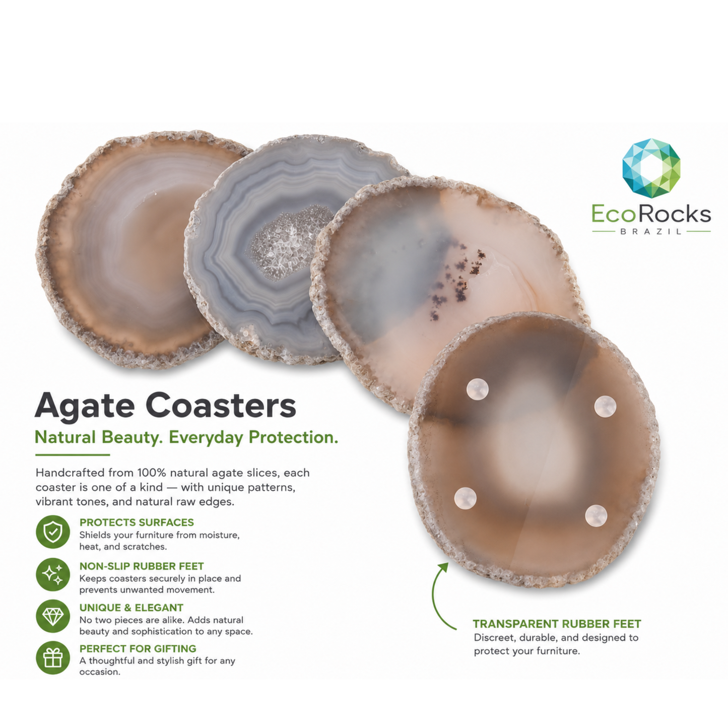 Natural Agate Drink Coaster
