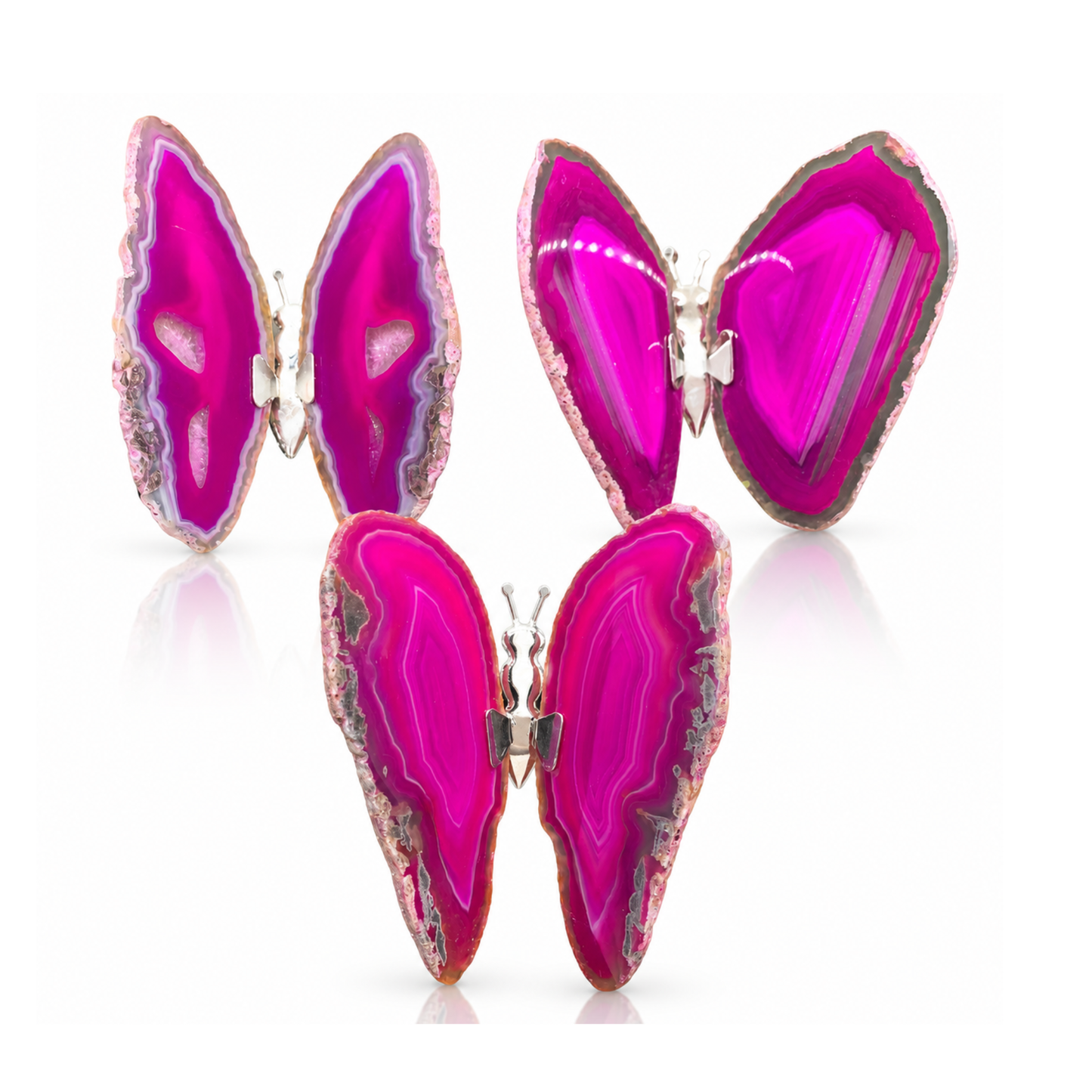Pink Agate Butterfly Decor (by pc)