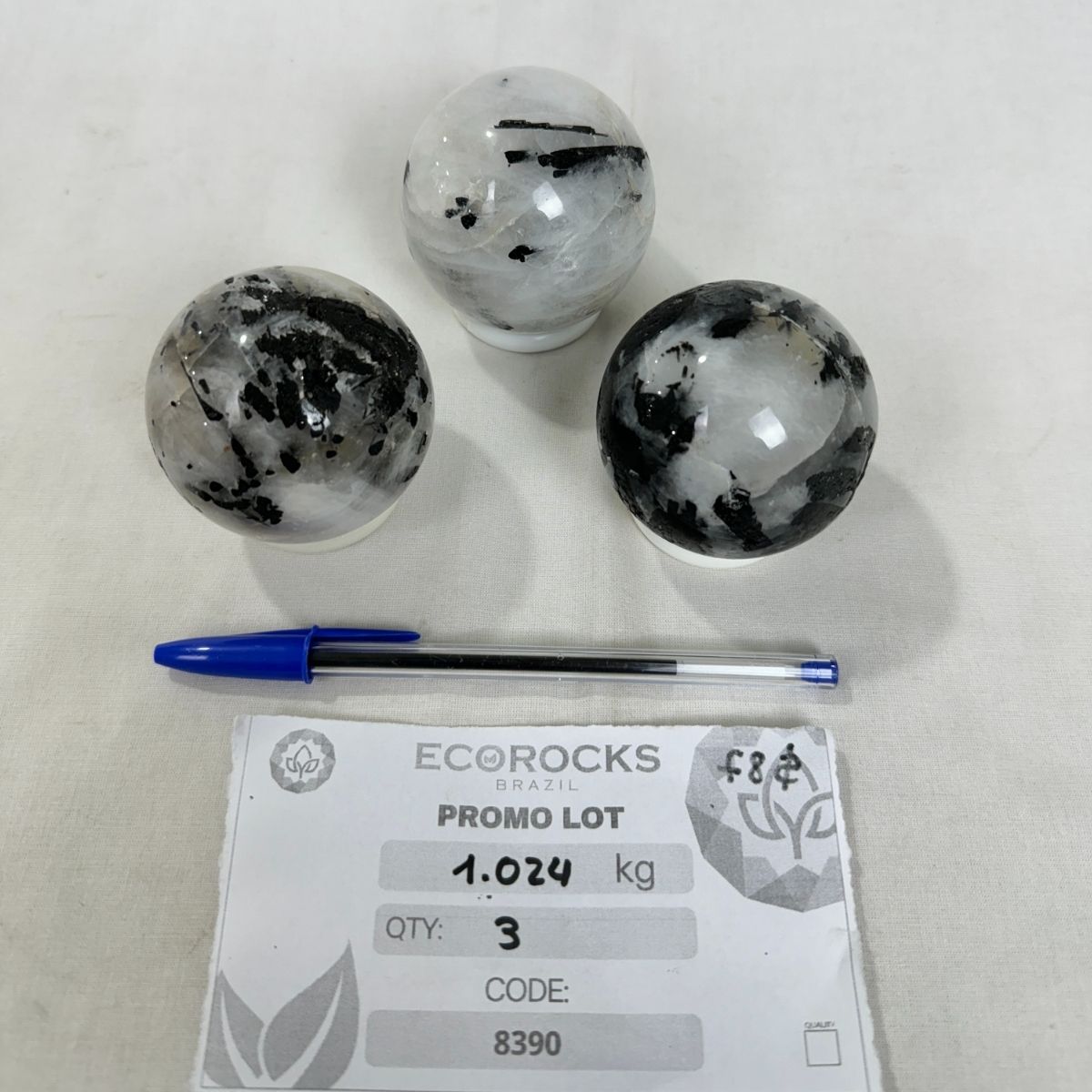 Black Tourmaline on Matrix Polished Spheres (8390) - 1.02kg