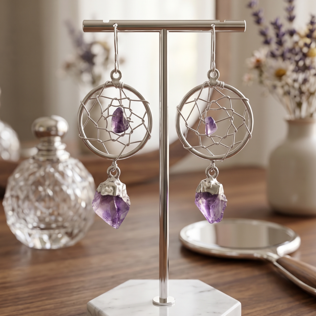 Amethyst Dream Catcher Earrings
