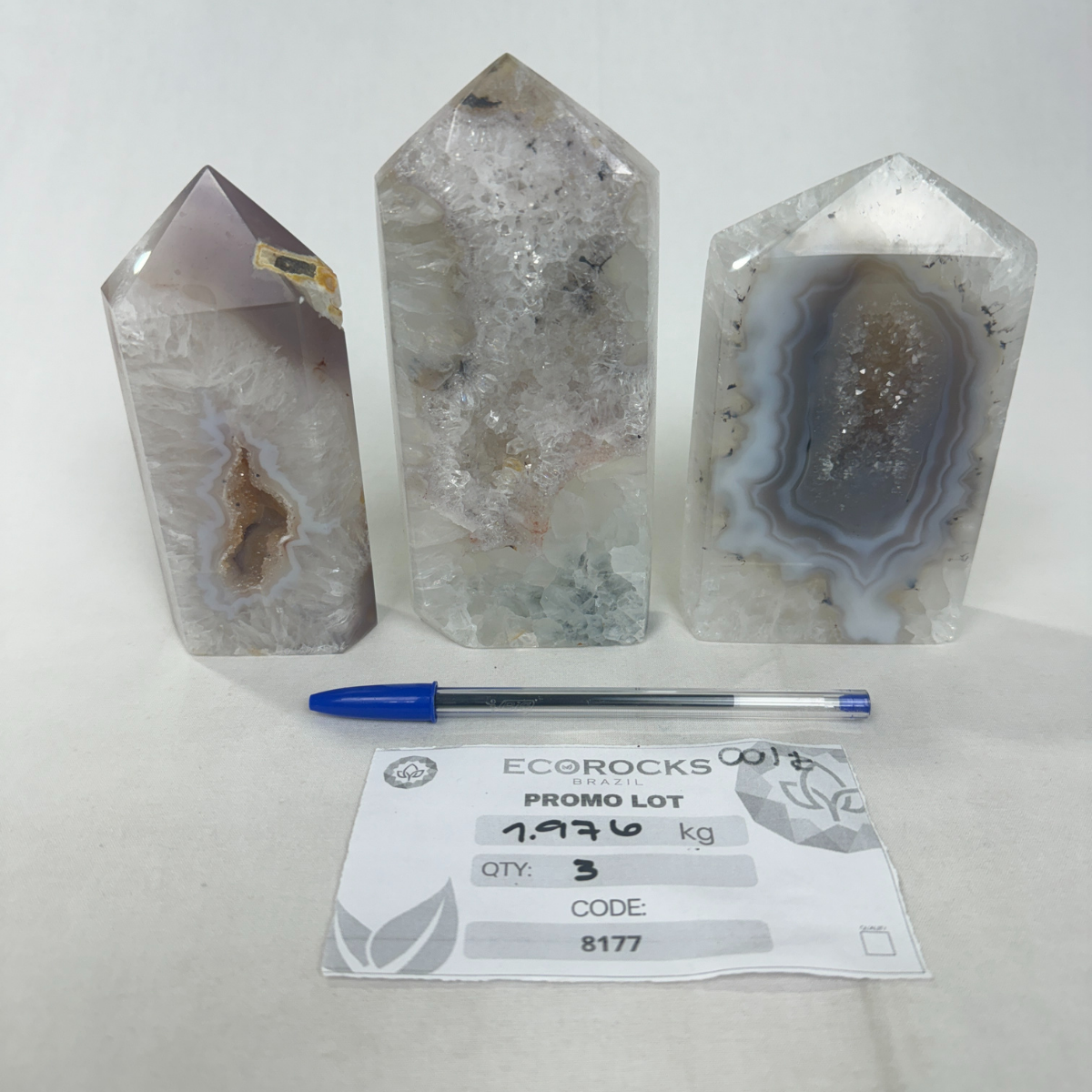 Agate Druzy Polished Points (8177) - 1.97kg