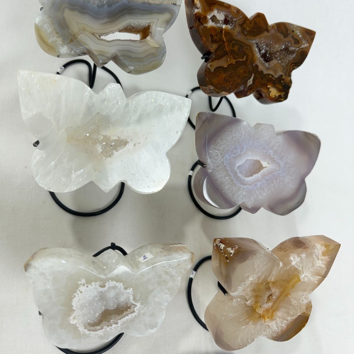 Agate Druzy Butterflies on Stands (8417) - 2.54kg