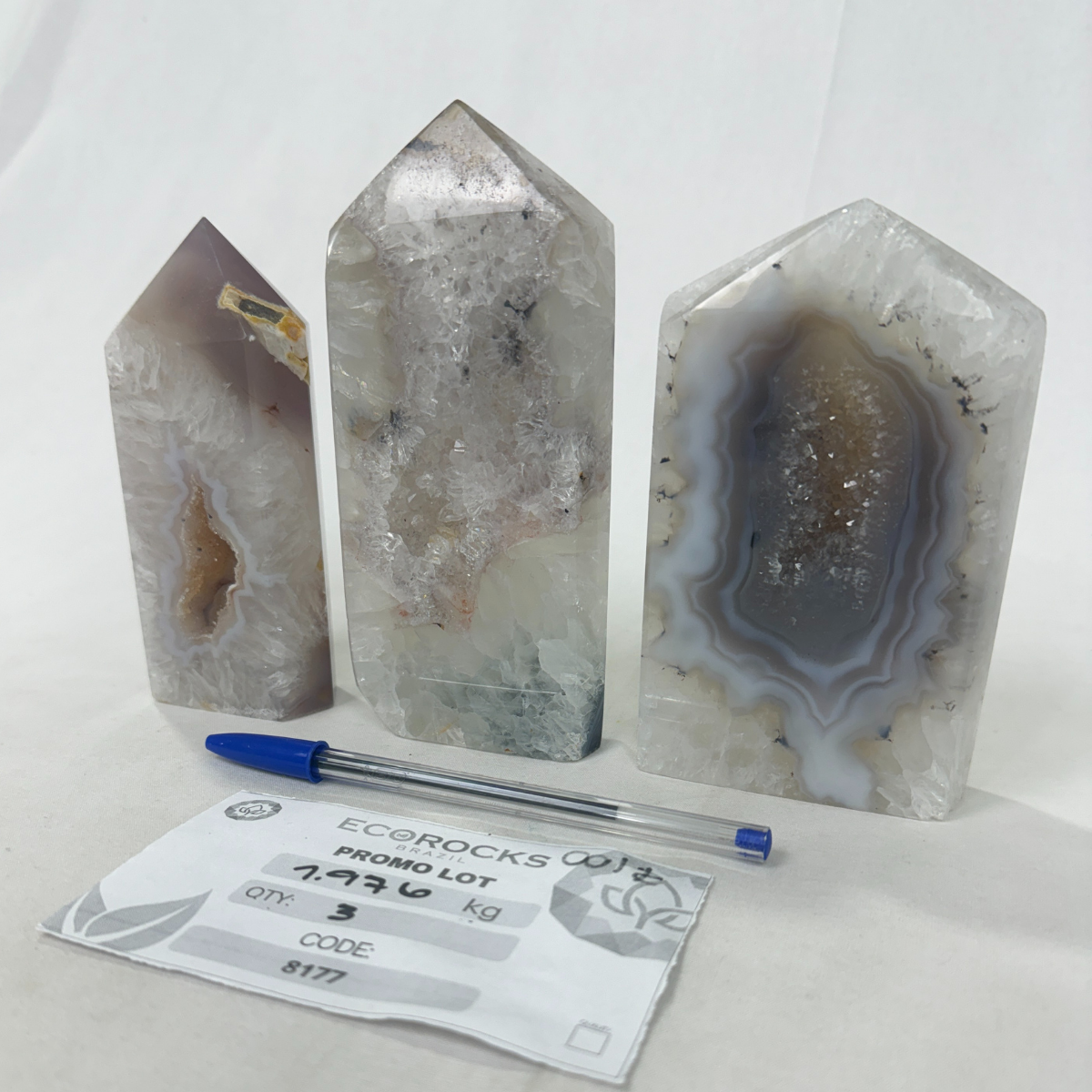 Agate Druzy Polished Points (8177) - 1.97kg