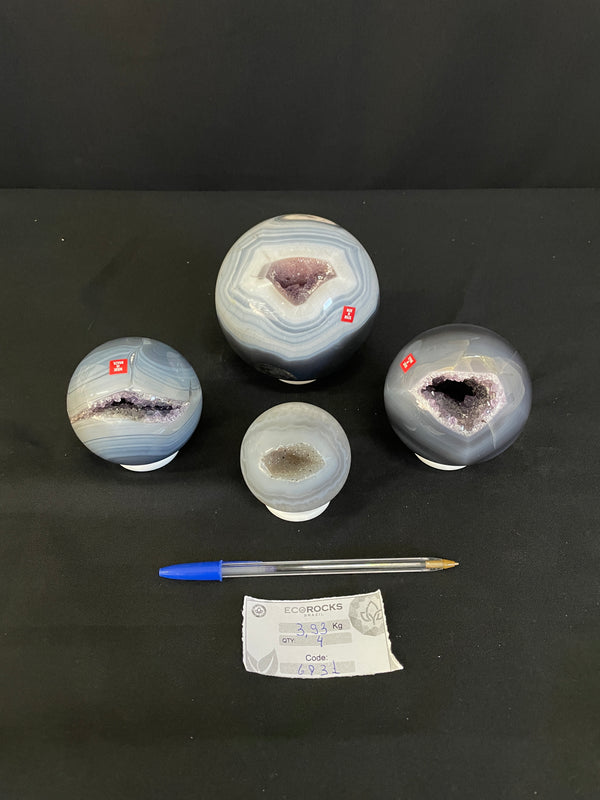 [PROMO LOT] Agate Druzy Spheres (6931) - 3,93 kg