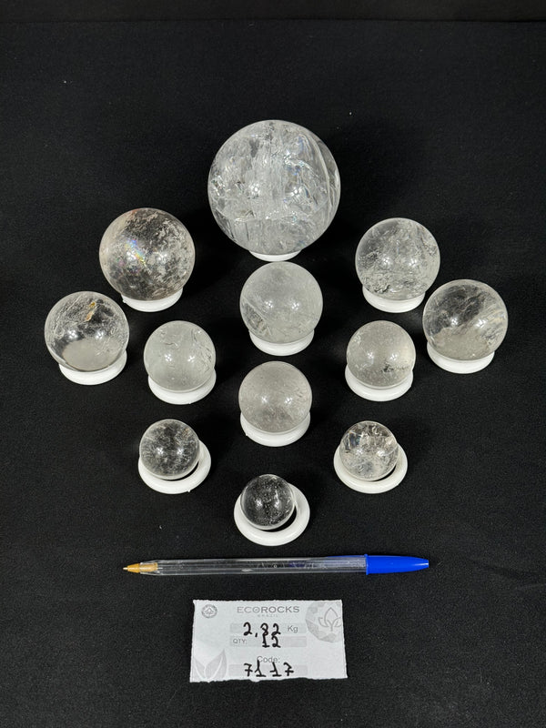 [PROMO LOT] Clear Quartz Polished Spheres (7117) - 2,82 kg