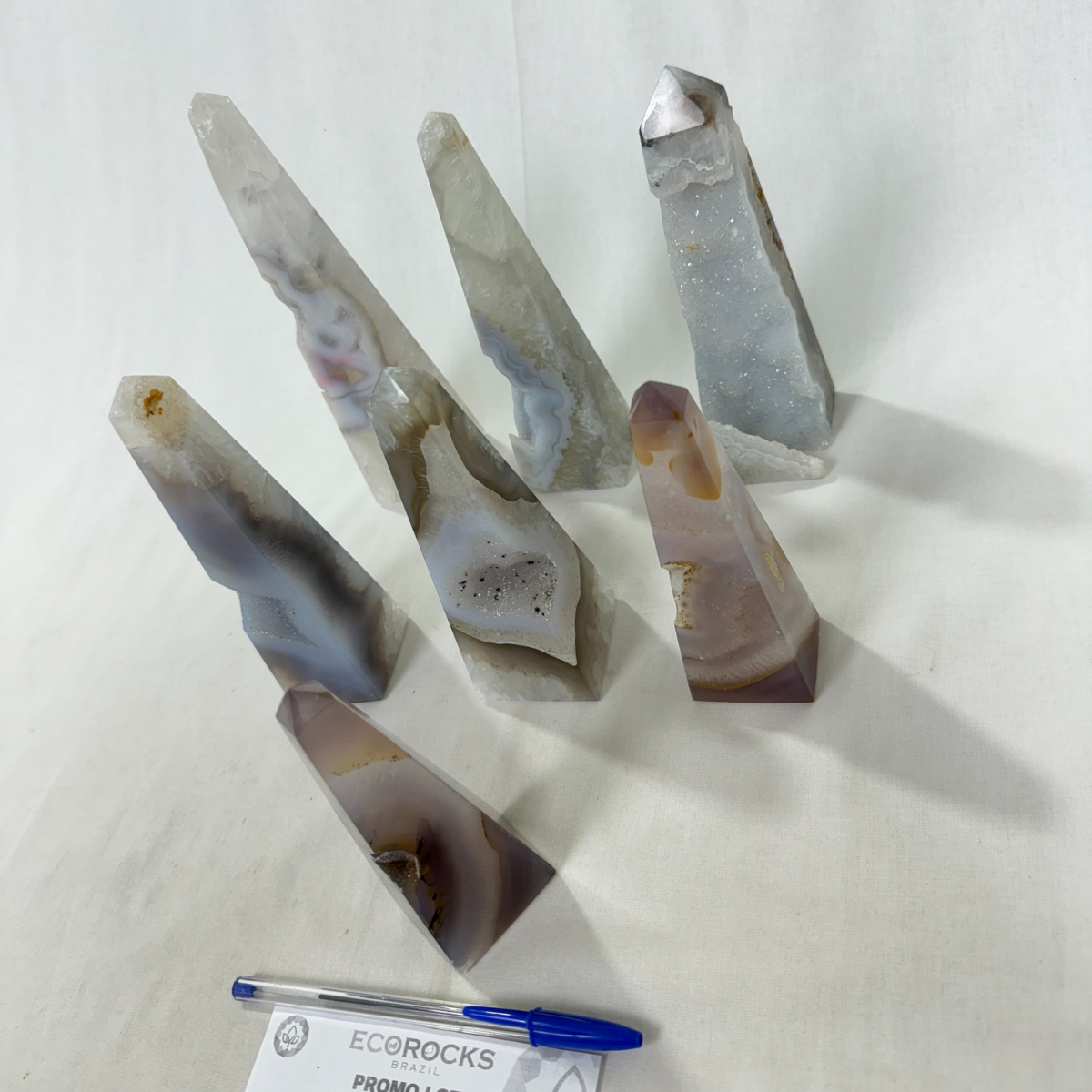 Agate Druzy Obelisks (8424) - 3.03kg