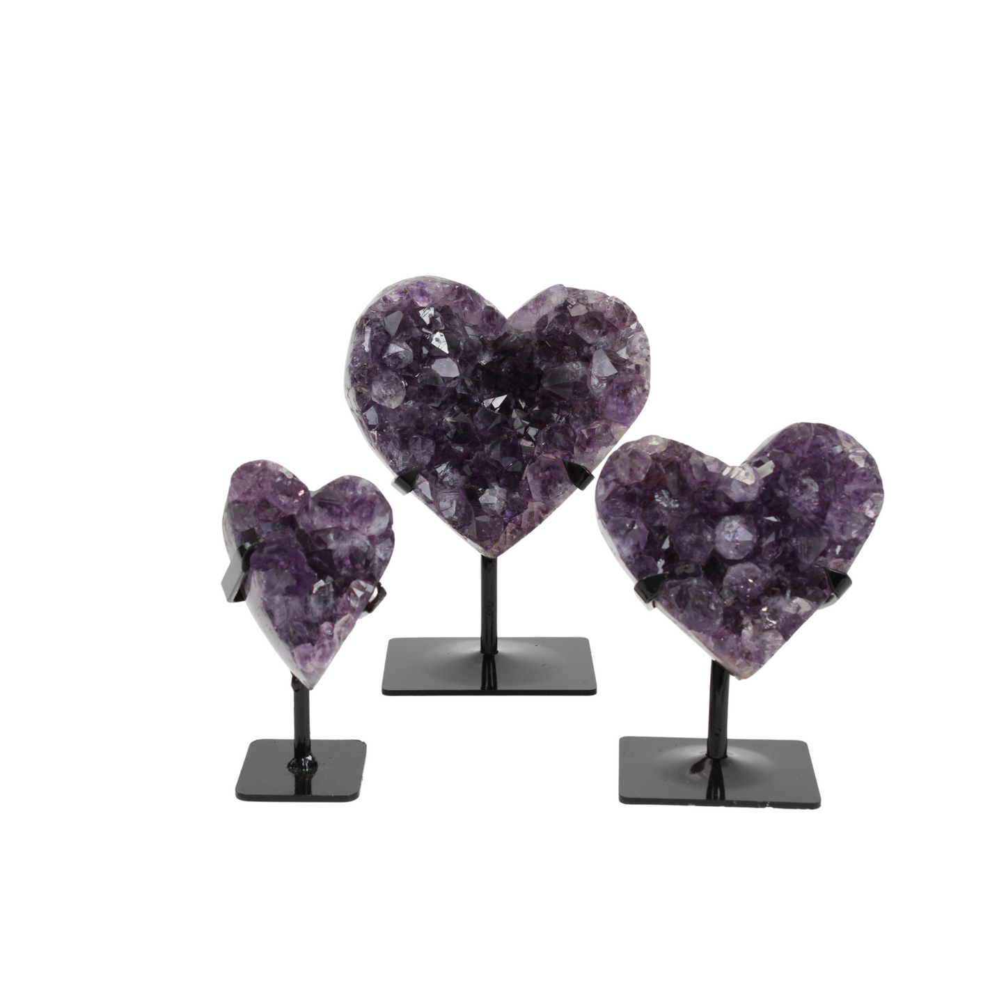 Amethyst Hearts on stand (8597)