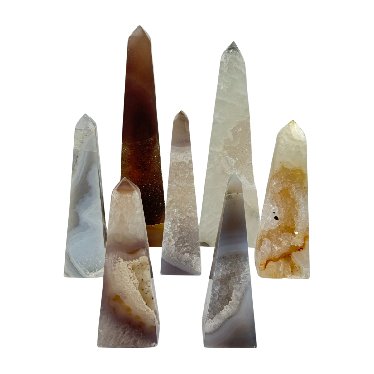 Agate Druzy Obelisks (8598) - 3.35 kg