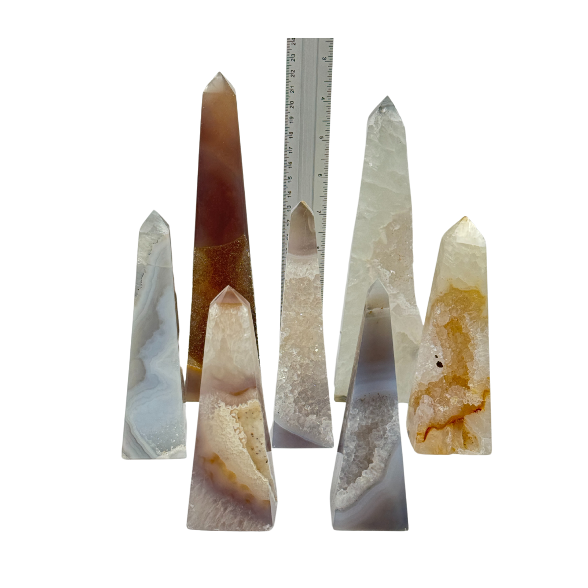 Agate Druzy Obelisks (8598) - 3.35 kg