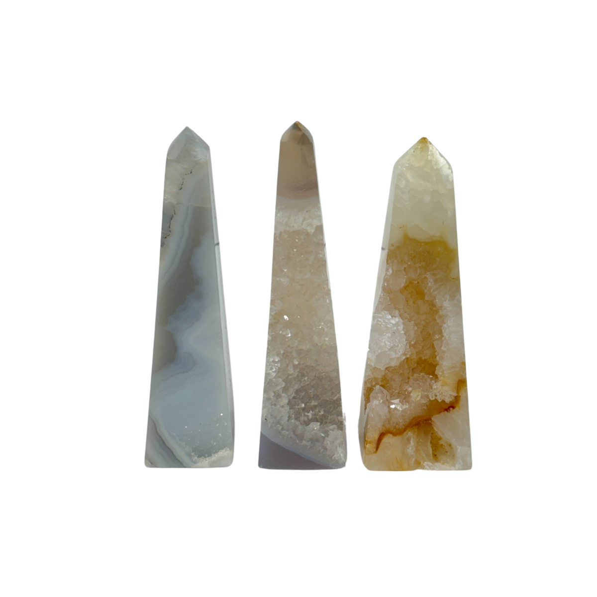 Agate Druzy Obelisks (8598) - 3.35 kg