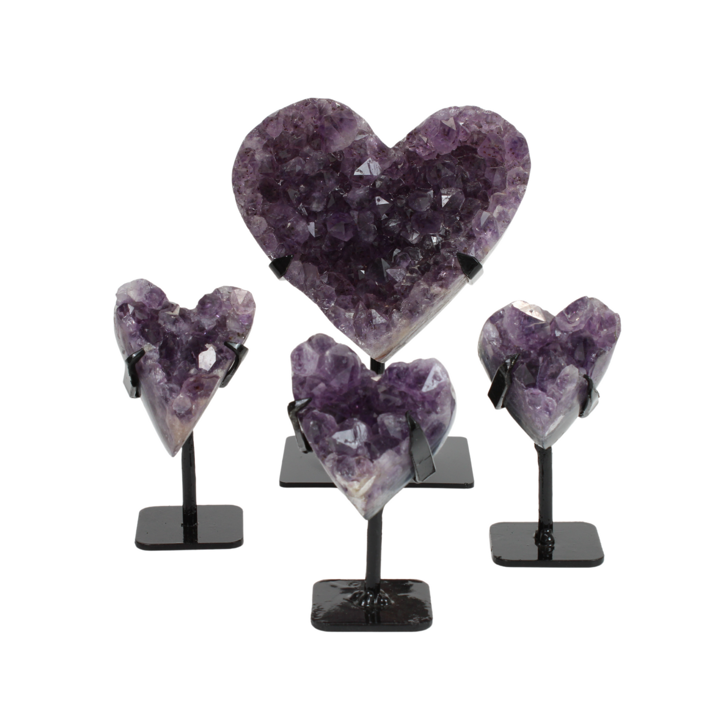 Amethyst Hearts on stand (8845)