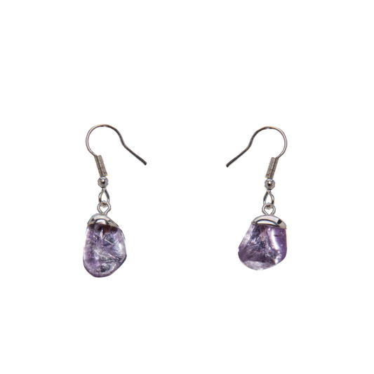 Amethyst Tumbled Stone Earring