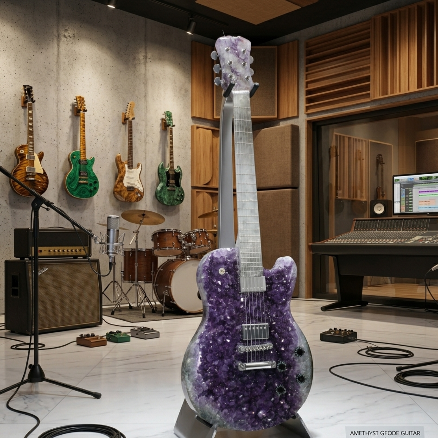 Amethyst Druzy Geode Guitar