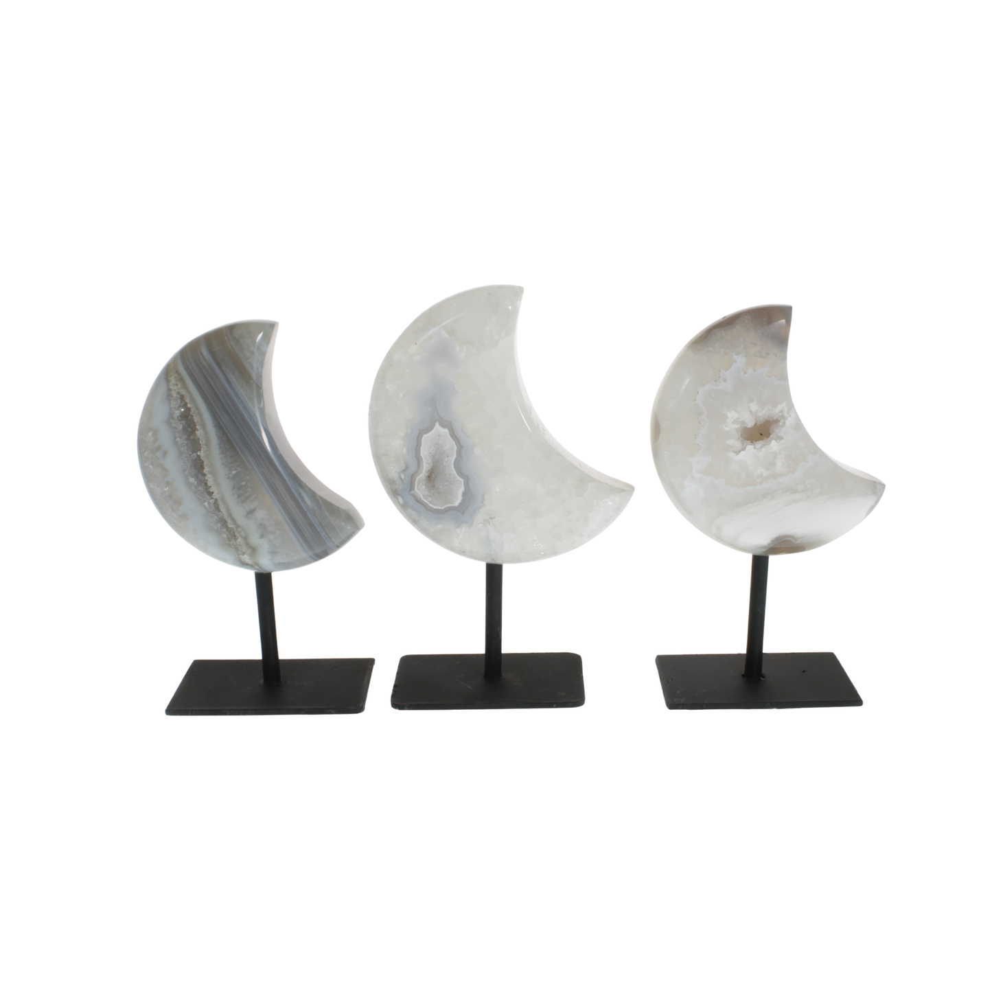 Agate Druzy Moons On Stand (1,47kg)