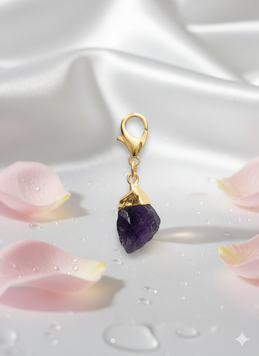 Amethyst Point with Lobster Clasp Pendant (plated)