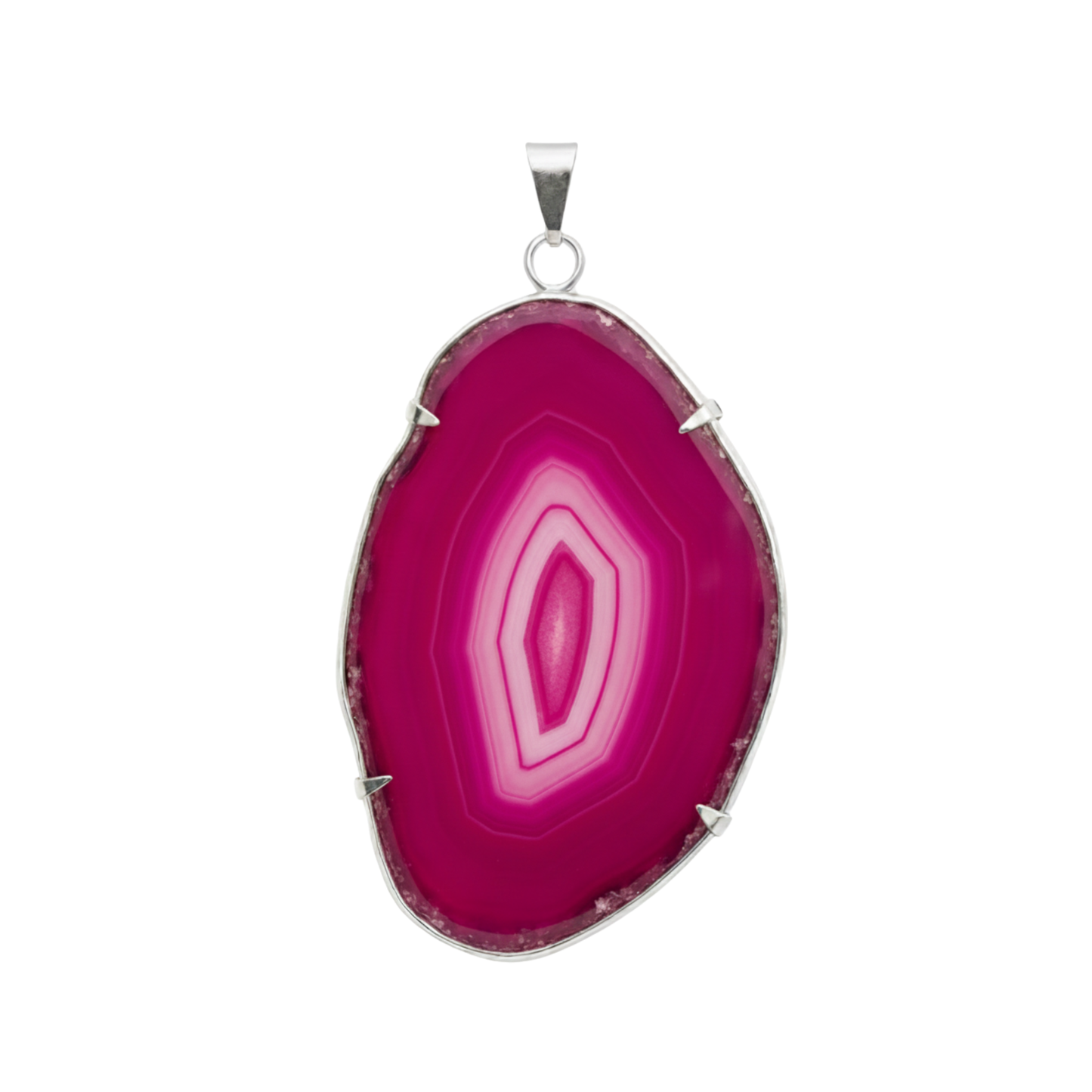 Agate Slice Pendant Metal Ring