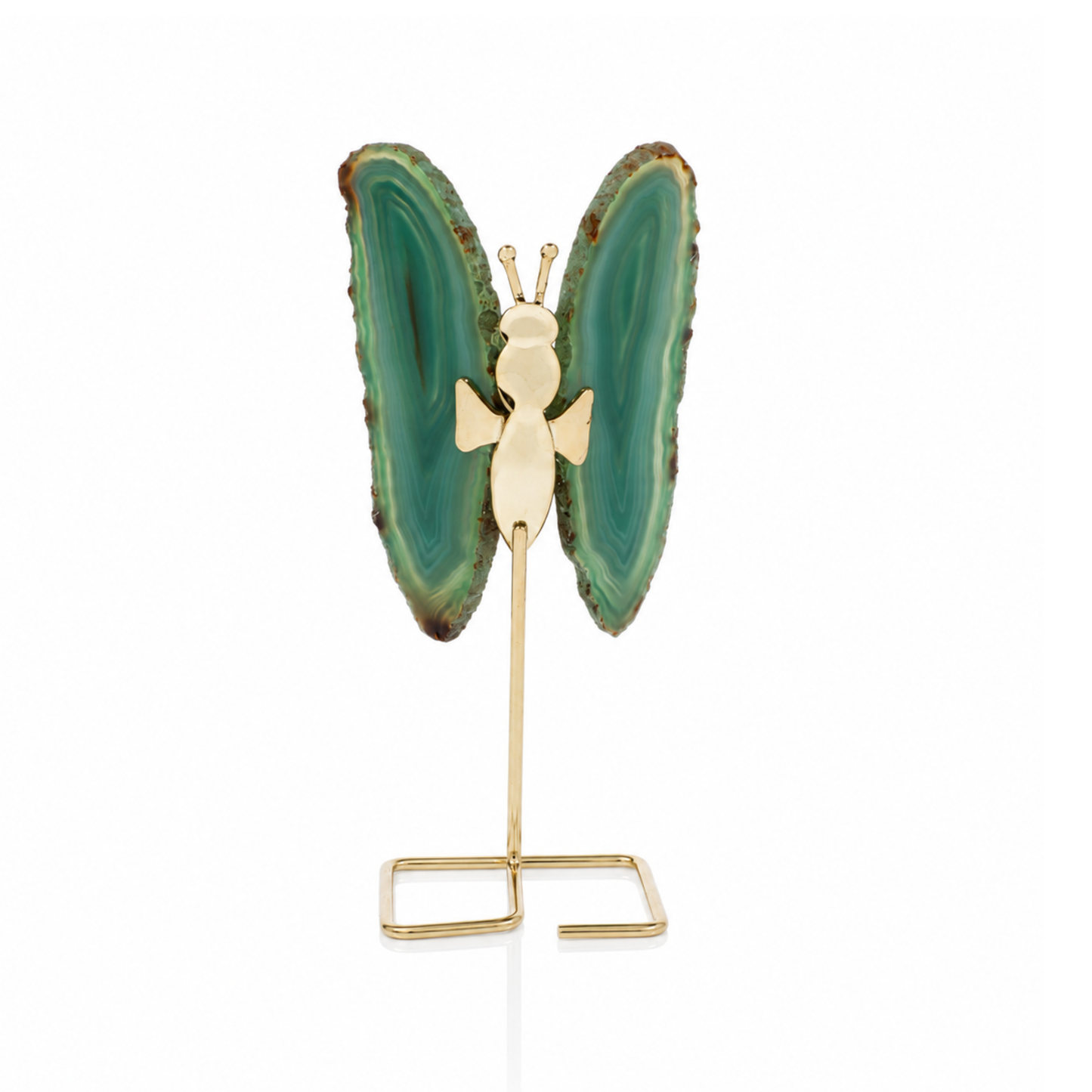 Green Agate Butterfly on Stand (by pc)