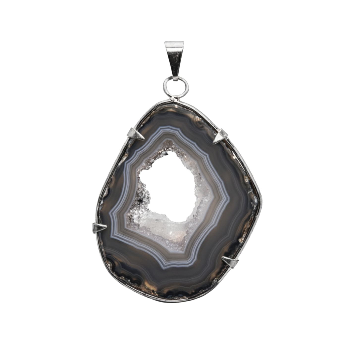 Agate Geode Slice Metal Ring