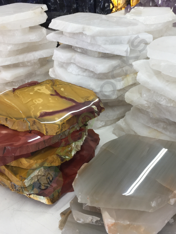 QUARTZ COASTERS SET OF 4 SLICES