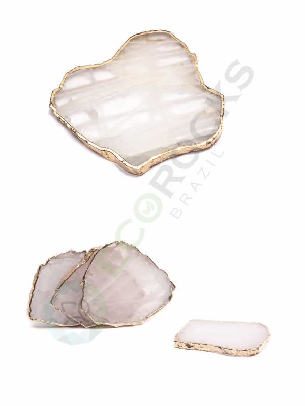 QUARTZ COASTERS SET OF 4 SLICES