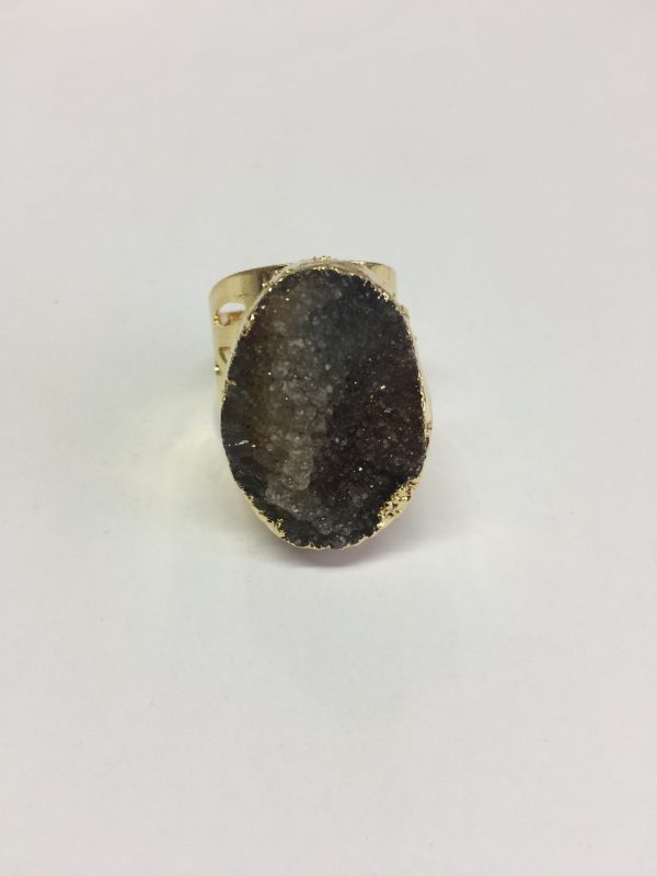AGATE DRUZY CUFF RING