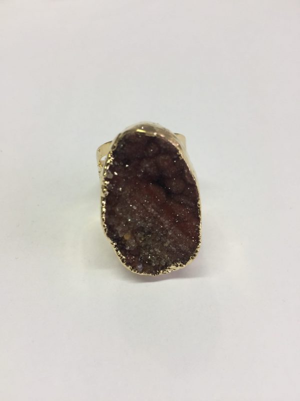 AGATE DRUZY CUFF RING