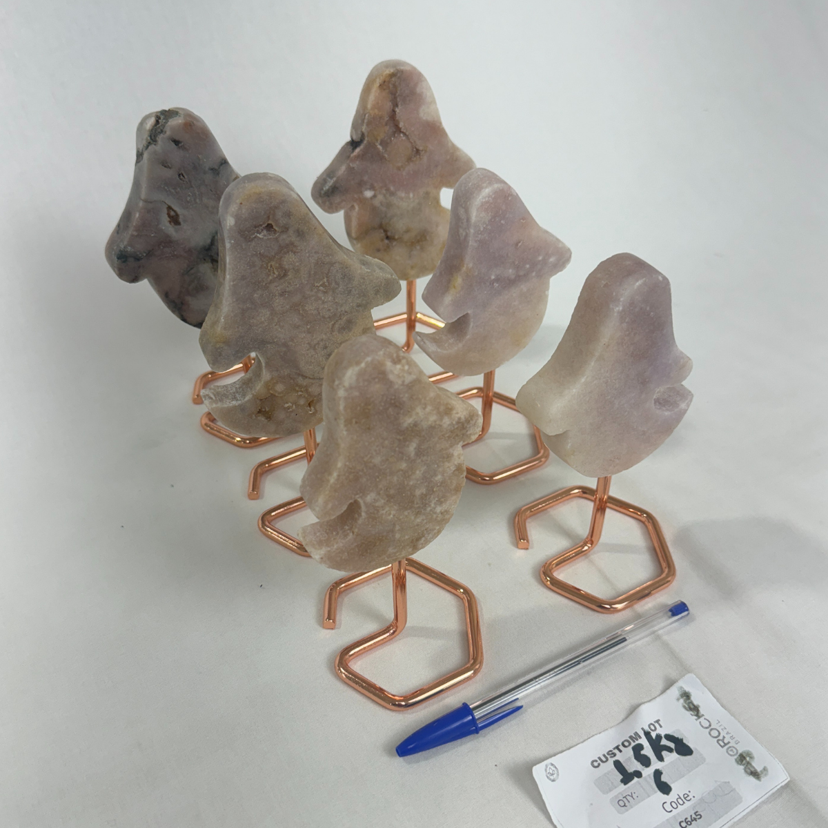 Pink Amethyst Ghosts on Stands (c45) - 1.5kg