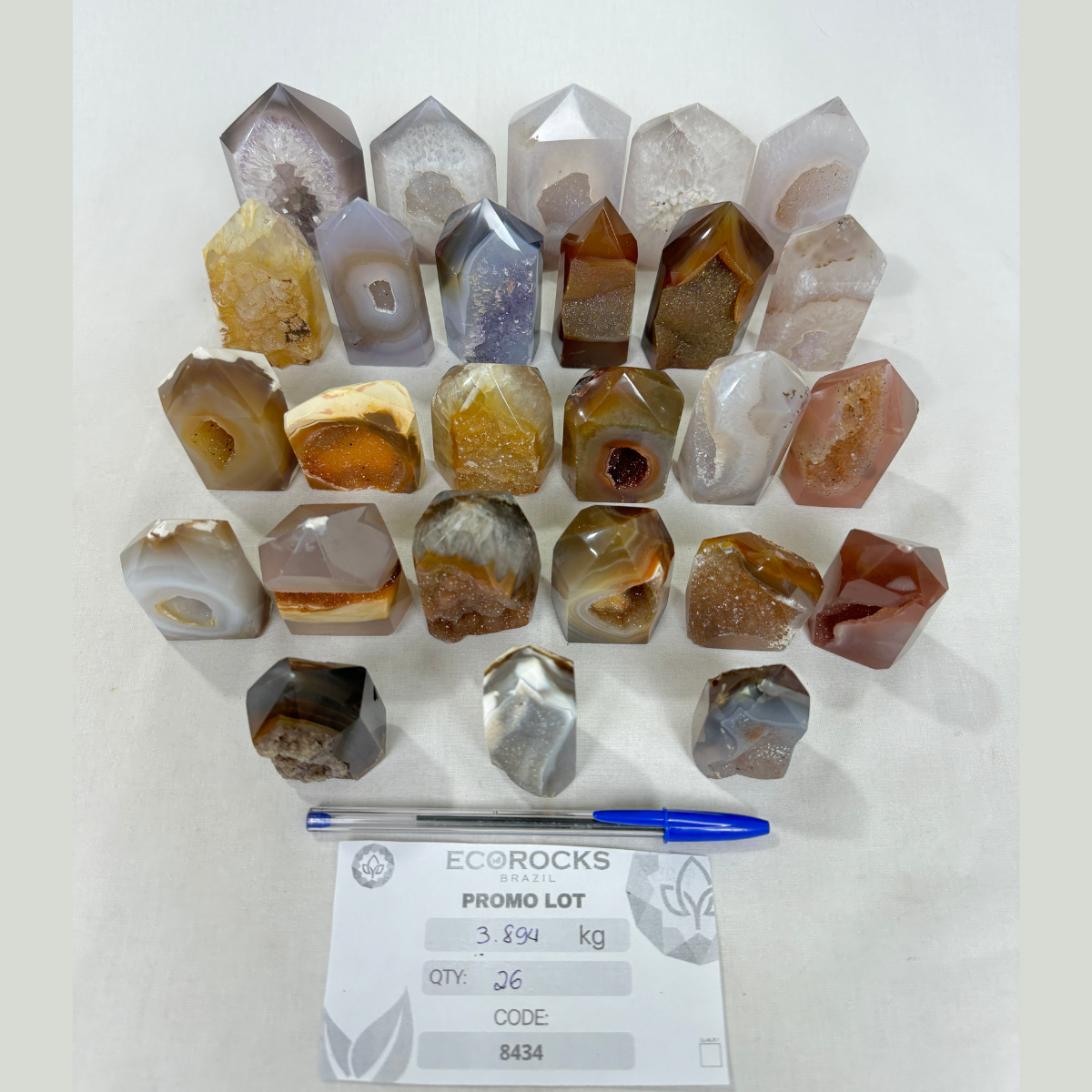 Agate Druzy Polished Points (8434) - 3.89kg