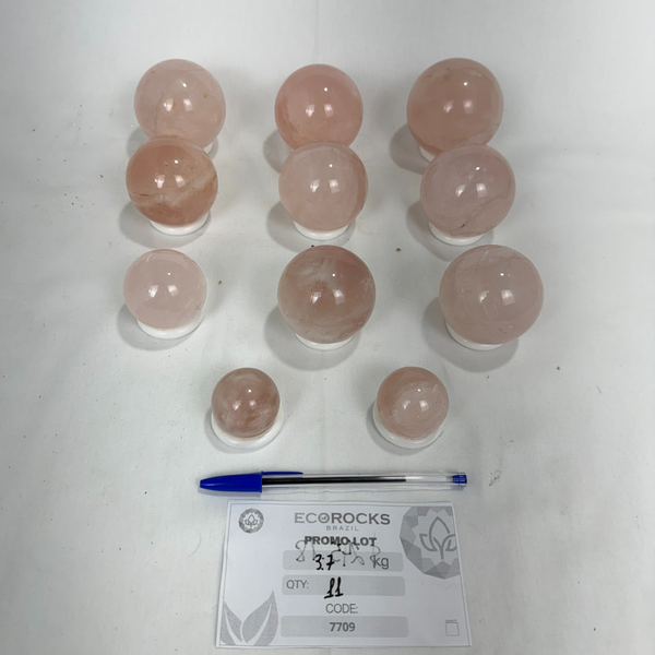 Rose Quartz Spheres (7709) - 3,7 kg