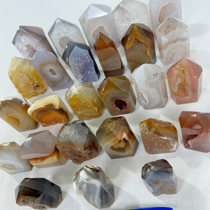 Agate Druzy Polished Points (8434) - 3.89kg