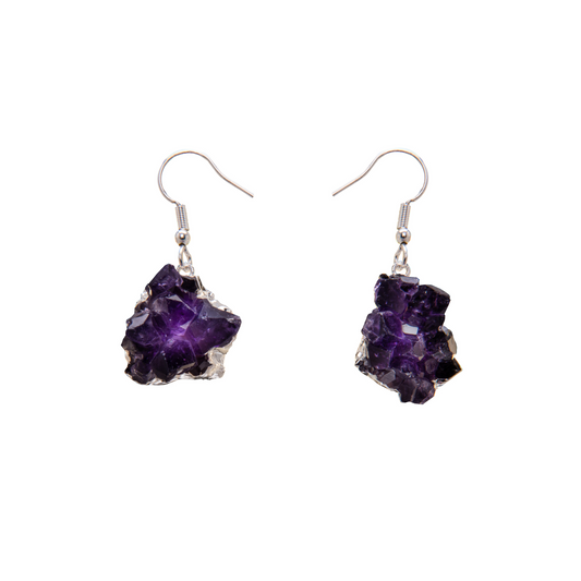 AMETHYST CLUSTER DANGLE EARRING