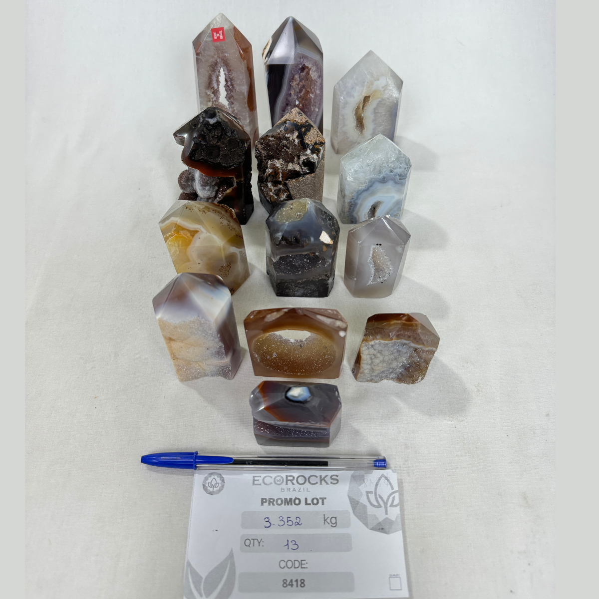 Agate Druzy Polished Points (8418) - 3.35kg