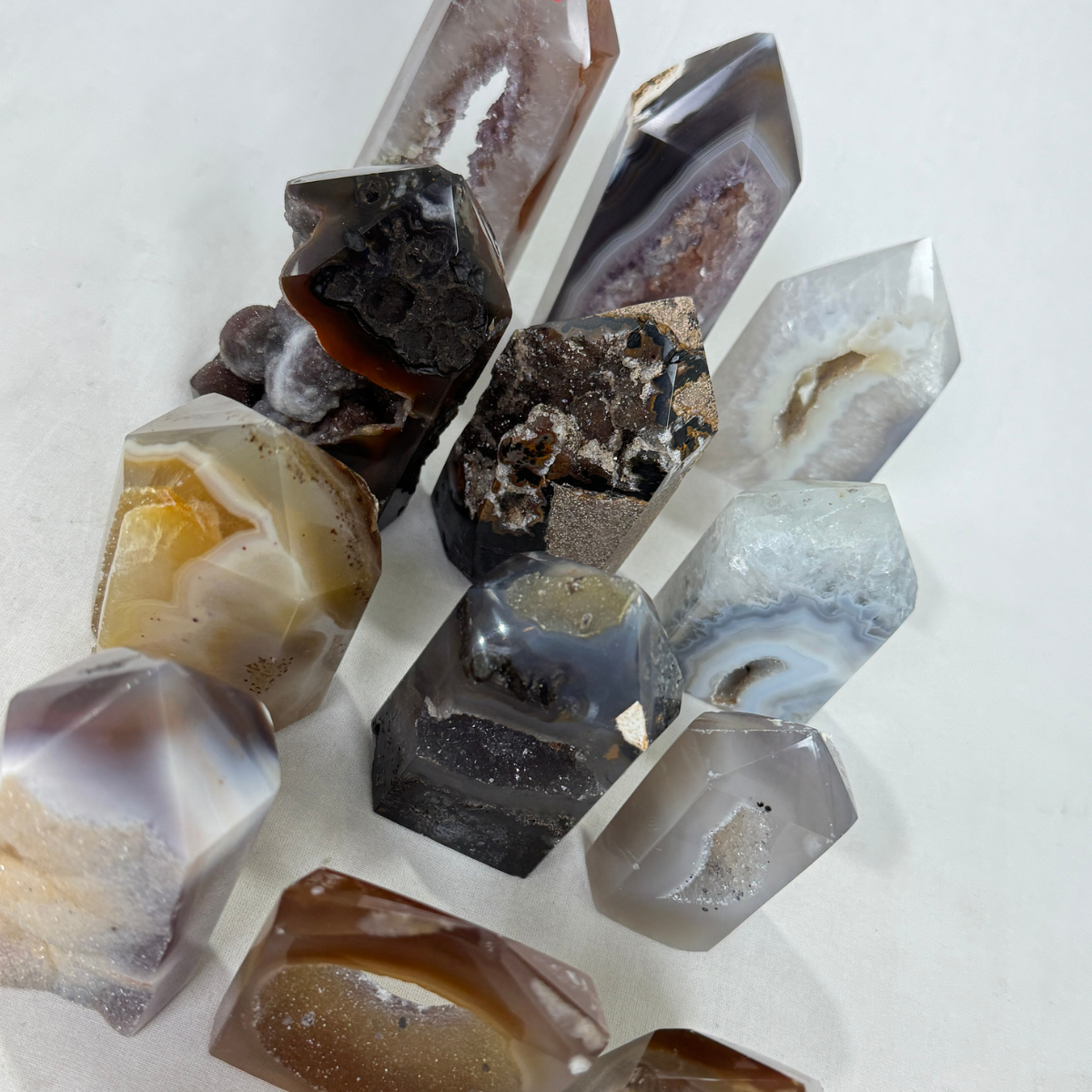 Agate Druzy Polished Points (8418) - 3.35kg