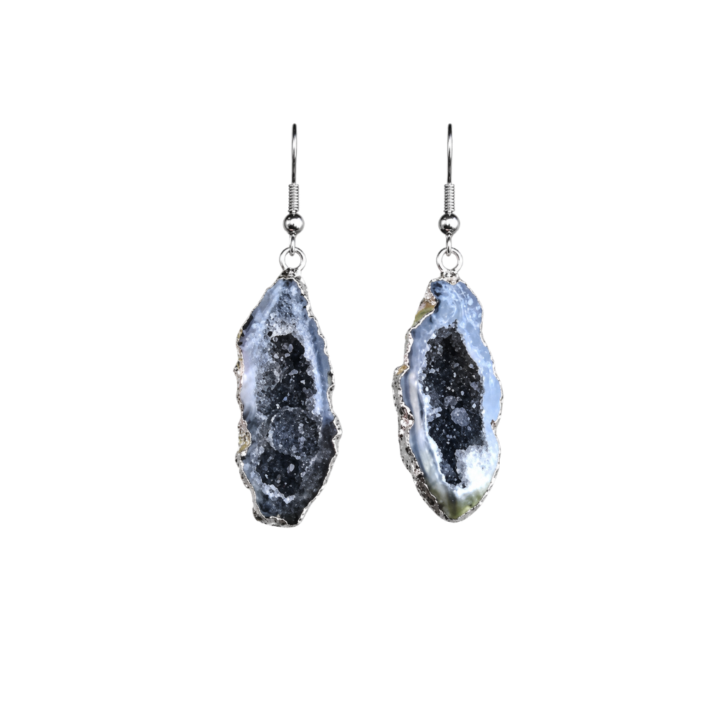 Agate Geode Plated Earring