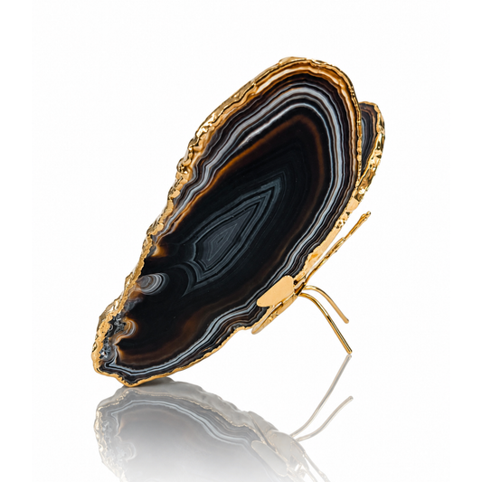 Black Agate Butterfly Decor - Gold (by pc)