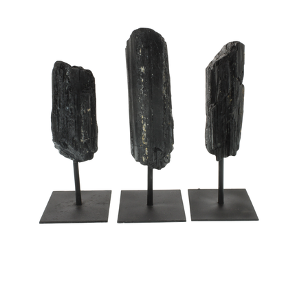 Rough Black Tourmaline on Stand