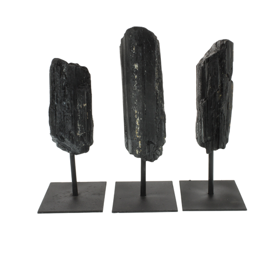 Rough Black Tourmaline on Stand
