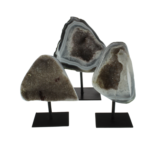 Agate Druzy Geode on Metal Stand (2.1kg)