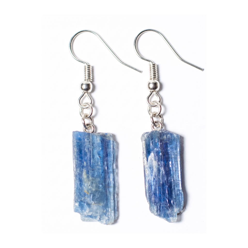 Raw Blue Kyanite Blade Earring