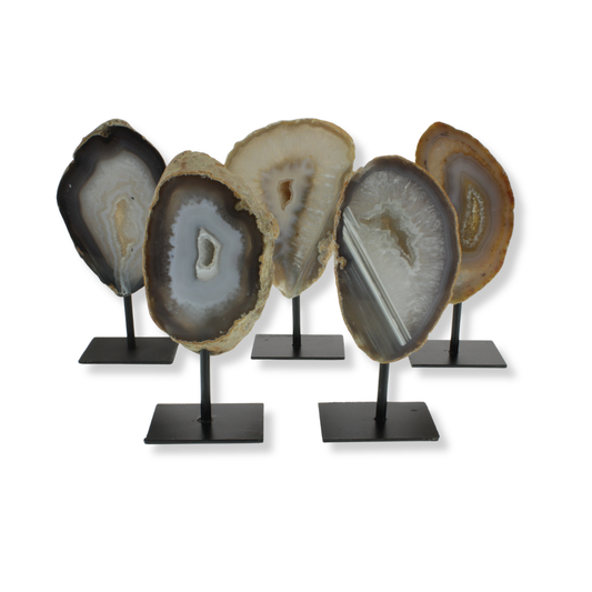 Agate Druzy Slabs On Metal Stand (2.16kg)