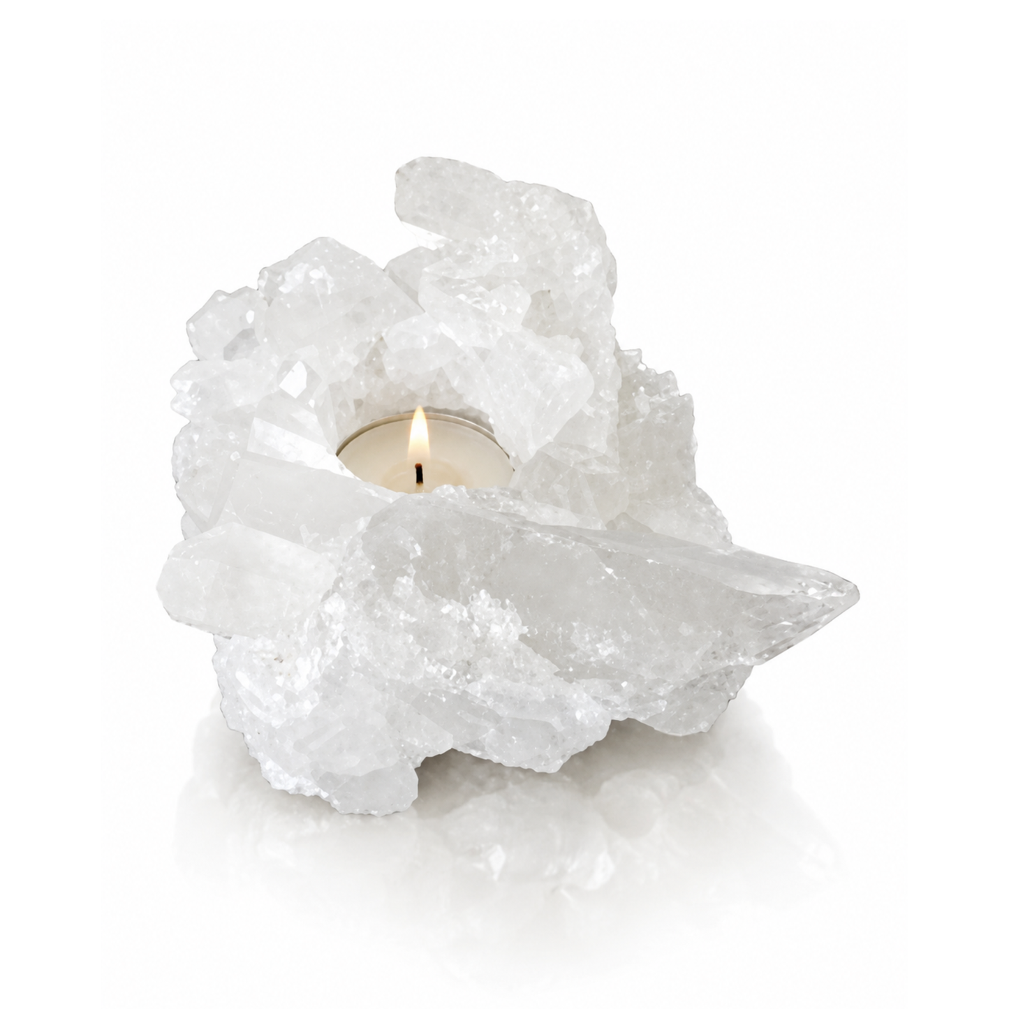 Clear Quartz Cluster Candle Holder (by pc)