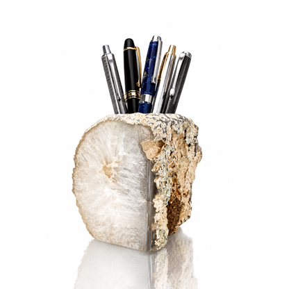 Natural Agate Candle Holder and Pen Holder (by pc)