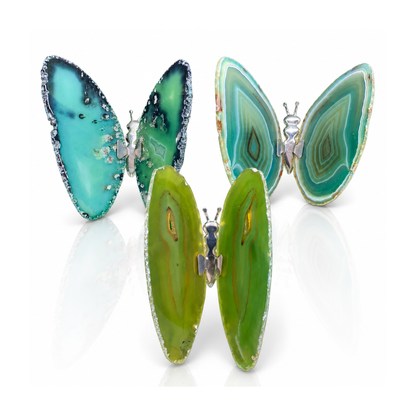 Green Agate Butterfly Decor (by pc)