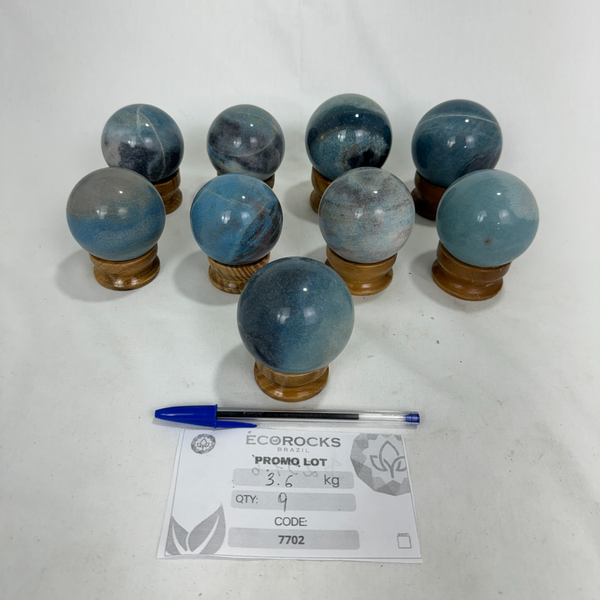 Trolleite Spheres on Wood Base (7702) - 3.6kg