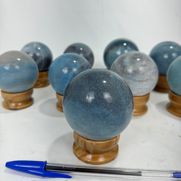 Trolleite Spheres on Wood Base (7702) - 3.6kg