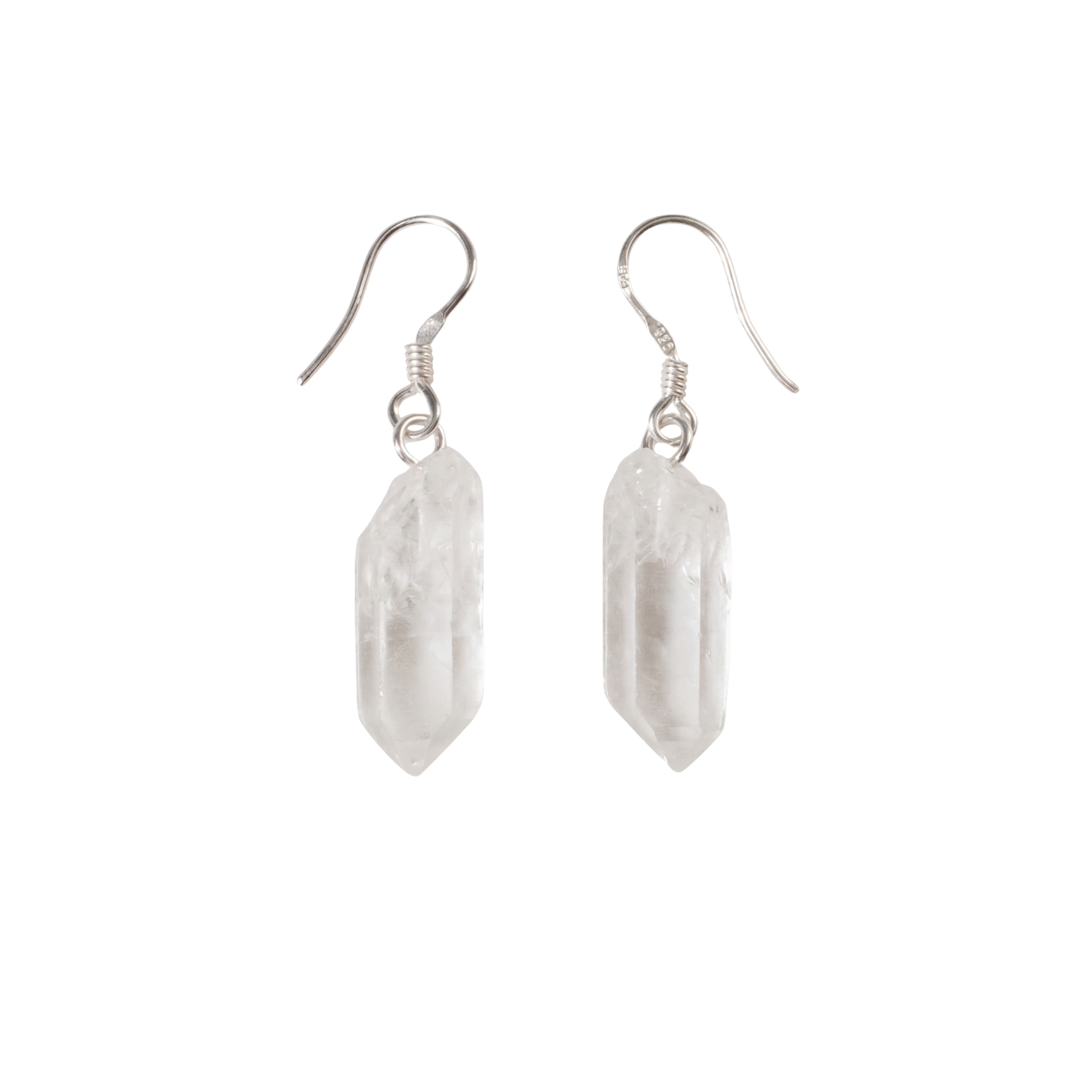 Raw Clear Quartz Point Earrings