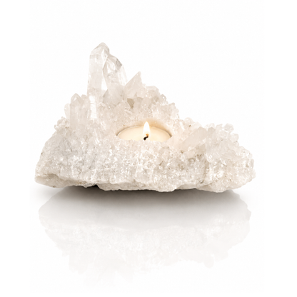 Clear Quartz Cluster Candle Holder (by pc)